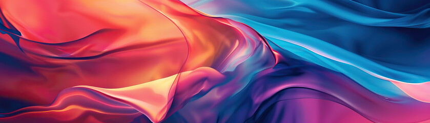 Abstract fluid art with vibrant orange and blue hues modern artistic expression creative design flowing patterns