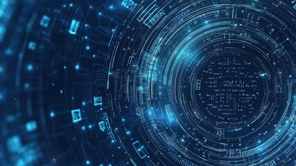 Poster - Abstract futuristic background with digital technology elements and circles. Digital network connection abstract tech. Abstract technology background with futuristic circles and lines. Copy space area