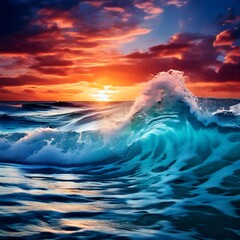 Wall Mural - ocean-blue-wave