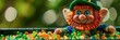 © AkuAku - St Patrick s Day Leprechaun made of felt with rainbow beads in a box DIY craft for holiday decor