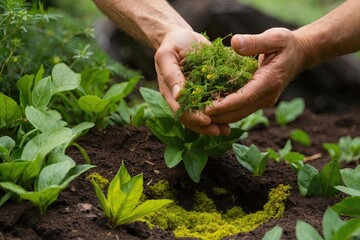 Human Hand Harnessing Nature's Gifts to Enrich Love for the Environment