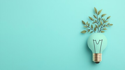 Wall Mural - Light bulb with branching lines, insight leading to diverse growth, flat design illustration