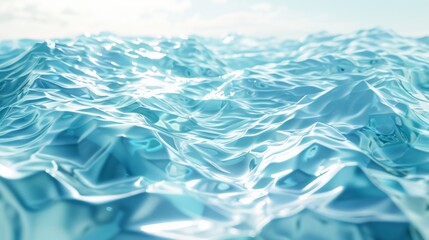 Leinwandbilder - Abstract water texture and geometric background. 3D rendering. Digital painting.