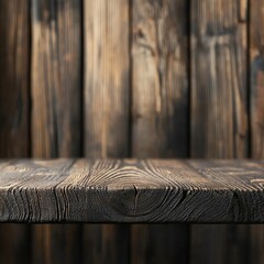 Wall Mural - Dark Wooden Table Textured Background