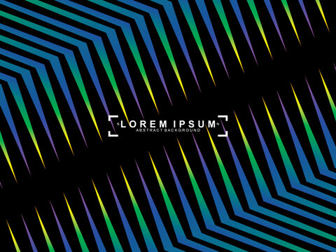 Futuristic abstract technology shining rainbow light lines with modern lines pattern black background. Vector minimal line background with text for social media covers, headers, etc.