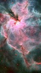 Wall Mural - the carina nebula, a detailed close-up of the heart-shaped cluster of gas and dust in an nebulas tha