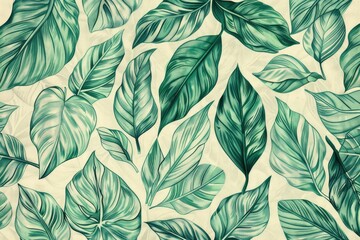 Aufkleber - A close-up shot of intertwined green leaves on a white background, ideal for use in design projects or as a decorative element