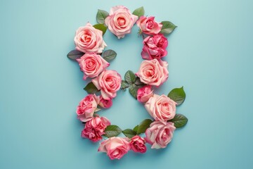 Poster - A creative way to spell out the letter S using pink roses