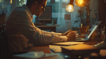 Poster - A person typing away on their laptop at a desk