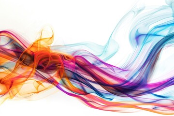 Aufkleber - A vibrant wave of smoke against a plain white background
