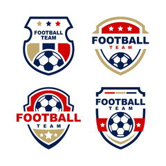 Set of soccer Logo or football club sign Badge vector design