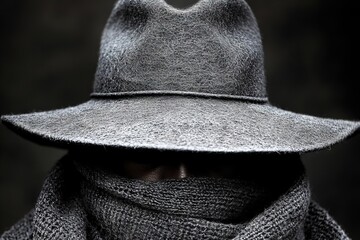 Wall Mural - A man wearing a gray hat and scarf