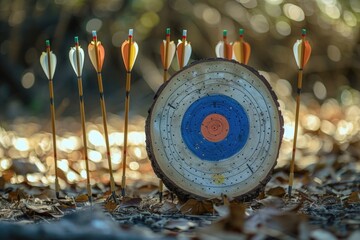 Poster - A set of arrows stuck in a target, representing accuracy and skill