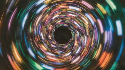 a dazzling array of vibrant, colorful lights that appear to be blurred, creating a swirling, kaleido