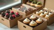 © Evon J - Assorted Gourmet Cupcakes in Eco-Friendly Box by Window
