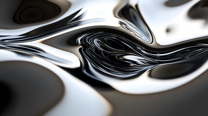 24. Abstract liquid forms with smooth, reflective surfaces creating a sense of depth and motion