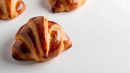 Wall Mural - close up of a slice of bread croissant