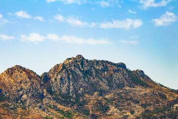 cloudy blue sky and mountain landscape. taurus mountains. horizontal photo.