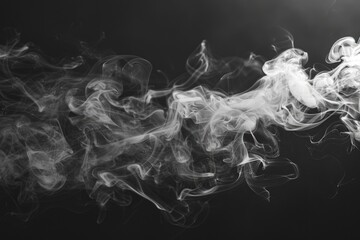 Poster - A close-up shot of smoke on a dark, mysterious background, suitable for use in conceptual or atmospheric scenes