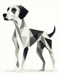 Wall Mural - Geometric abstract dog illustration.