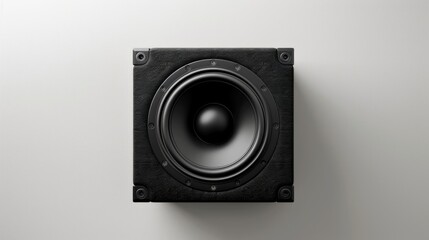 Poster - Close-up of a speaker mounted on a wall, ideal for use in technology or audio-related concepts
