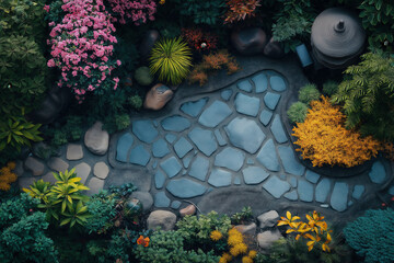 Wall Mural - Aerial view of a garden