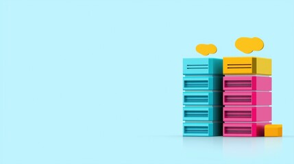 Poster - Network firewalls, server threat management, flat design illustration