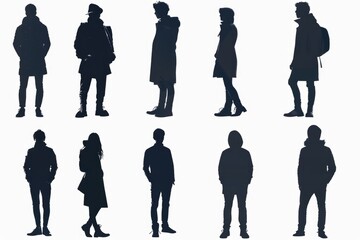 Poster - A group of individuals standing in various poses, great for illustrating diversity and community