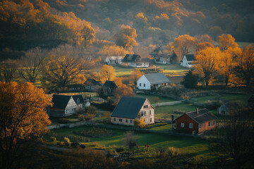 Poster - Aerial view of farm