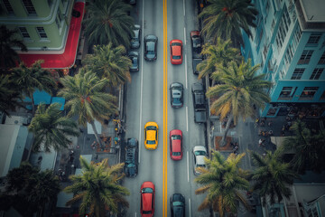 Sticker - Aerial view of miami beach