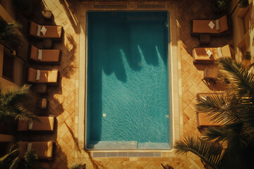 Canvas Print - Aerial view of private pool