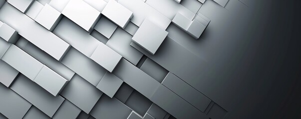 Poster - A monochromatic 3D background featuring sharp, angular forms casting shadows, providing a dramatic effect with ample copy space.