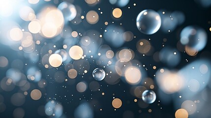 Poster - a tranquil 3d background with softly glowing orbs floating in a dark space, creating a peaceful atmo