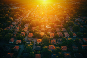 Sticker - Aerial view of uk town