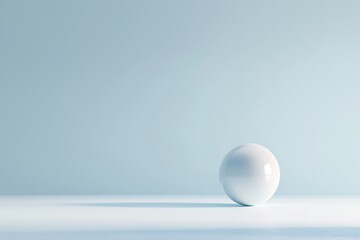 Poster - a serene 3d background with a single, large, softly lit sphere casting a shadow on a plain surface, 