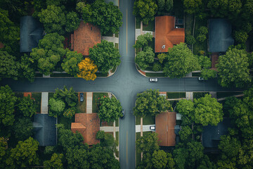 Sticker - Aerial view of uk town