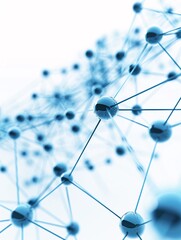 Poster - a high-tech 3d background with interconnected nodes and lines forming a network pattern, providing a