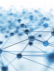Poster - a high-tech 3d background with interconnected nodes and lines forming a network pattern, providing a