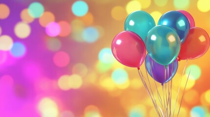 Wall Mural - Colorful Balloons with Bokeh Background.