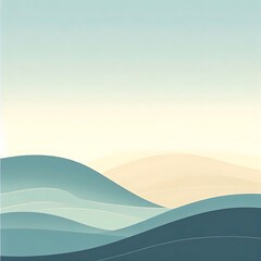 Wall Mural - minimalist landscape featuring rolling hills