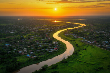 Poster - River aerial view