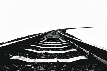 Poster - A classic black and white image of a train track