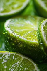 Aufkleber - Fresh lime slices on a white background, ideal for food and beverage marketing