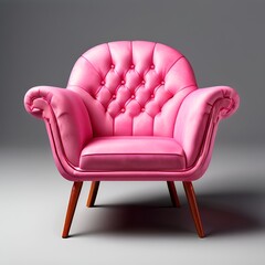 Sticker - red leather armchair with background