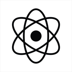 Wall Mural - Atom symbol denoting concept icon of physics education in trendy style