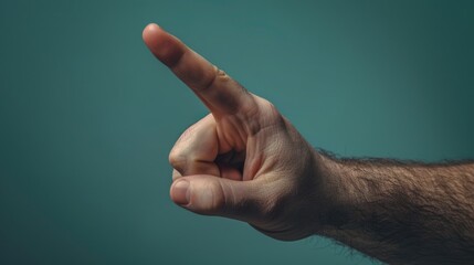 Poster - A person's hand points to something, possibly indicating importance or direction