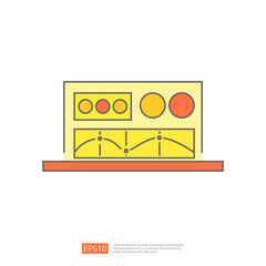 Poster - Vector illustration of a dashboard with graphs and charts. Ideal for use in presentations, reports, and infographics.