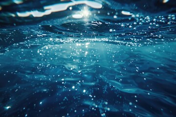 Poster - A close-up shot of water with bubbles forming on the surface