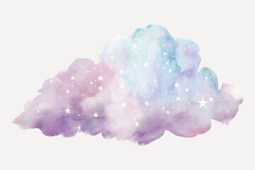 Wall Mural - Dreamy watercolor cloud art