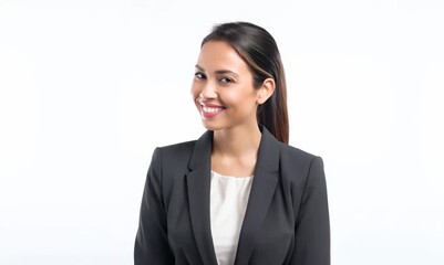 Poster - Portrait of a beautiful businesswoman smiling and looking at the camera